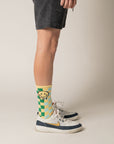 Soft Checker Boarder Crew 1 Pair Socks