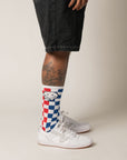 Soft Checker Boarder Crew 1 Pair Socks