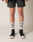 Simple Checker Stripes Crew 1 Pair Socks