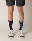 Simple Checker Stripes Crew 1 Pair Socks