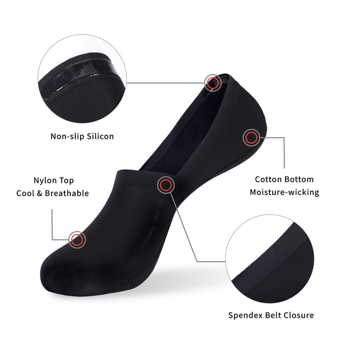 Silky Breathable No-Show Non-slip 5 Pairs Socks