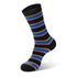 Socks with striped patterns.
