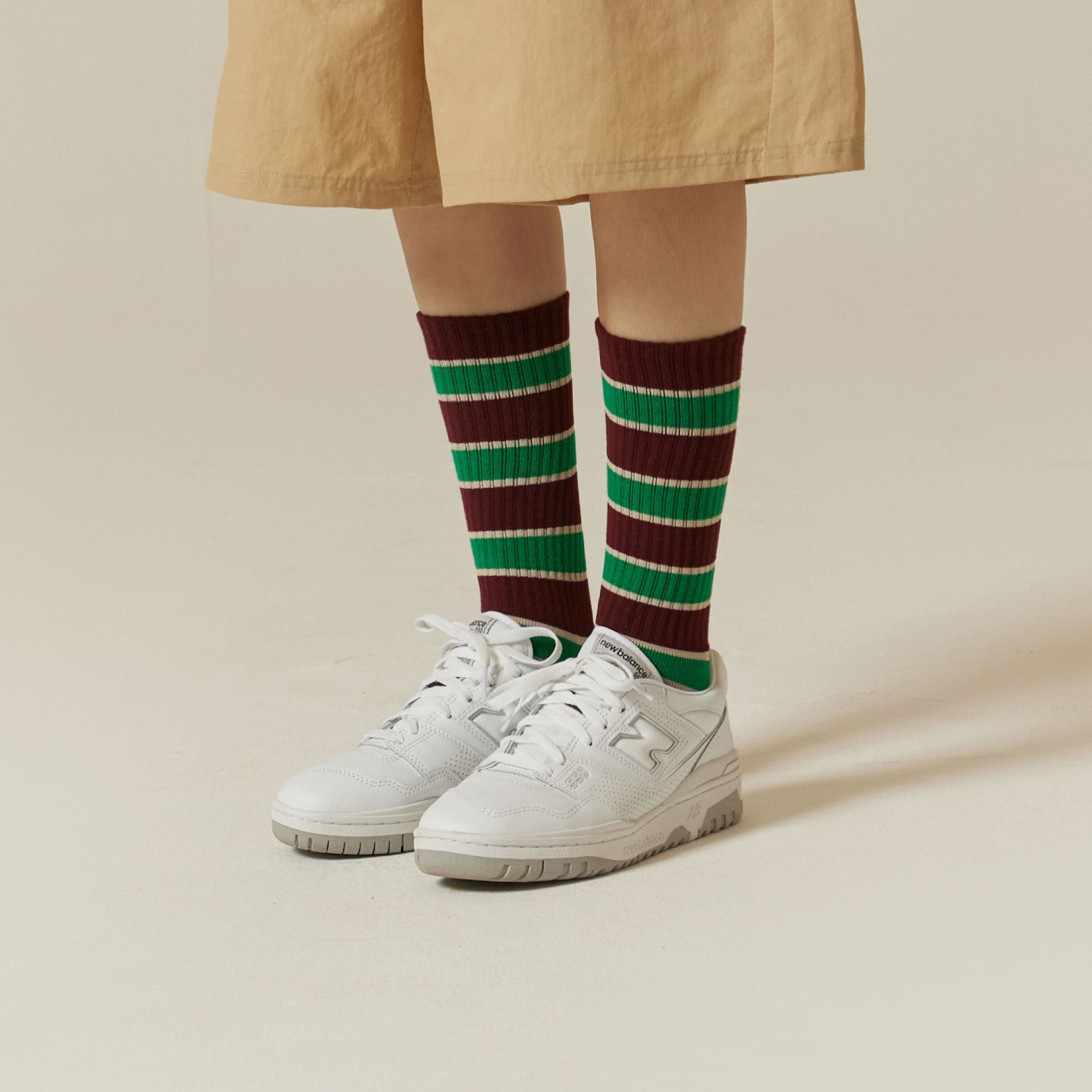 Striped Crew High 1 Pair Socks