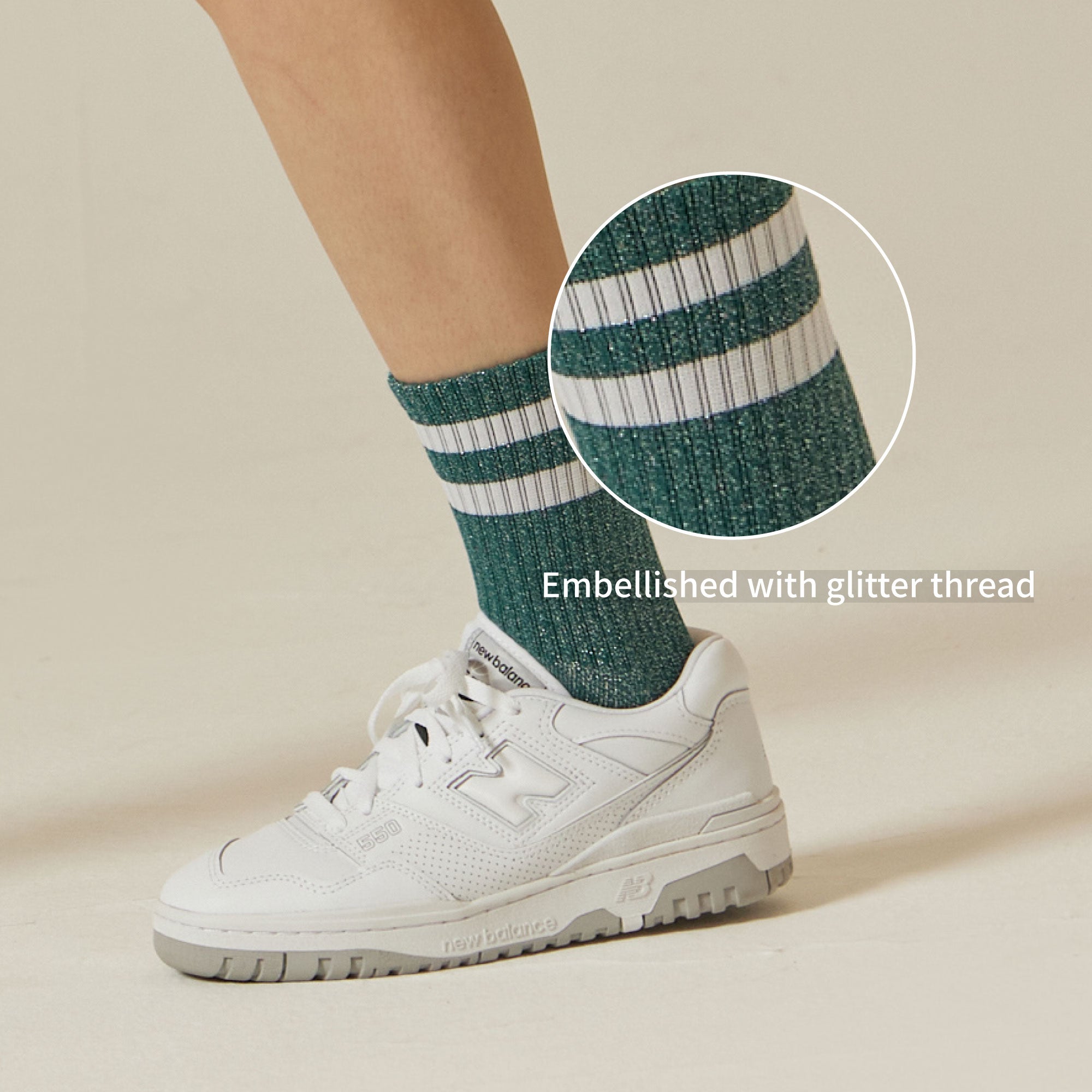 Womens Glitter Crew 1 Pair Socks