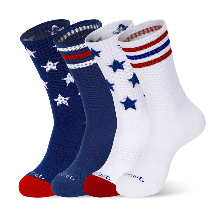 Athletic Cushion Happy/USA Crew 4 Pairs Socks