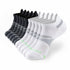 Five pair of black and white socks.