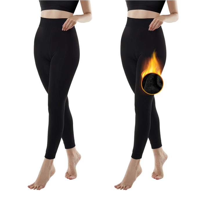 High Waisted Thermal Lined Footed Leggings