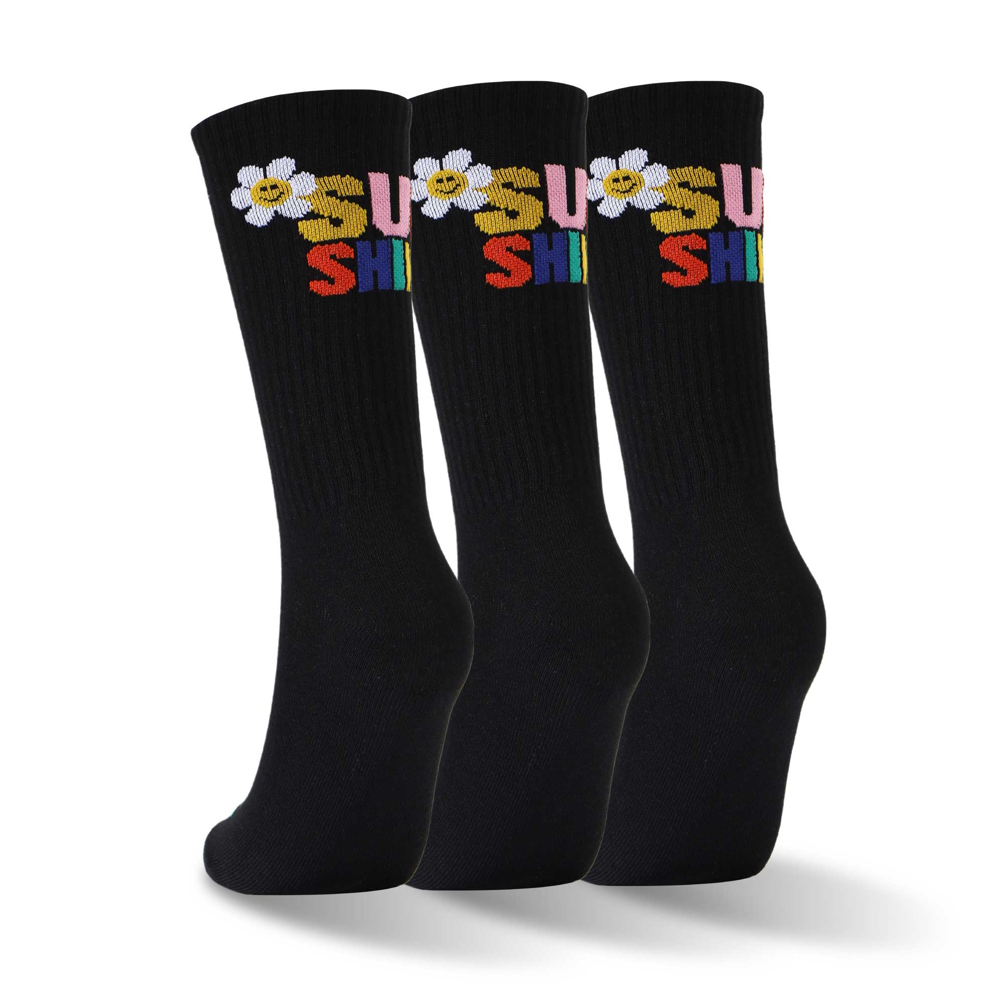 Athletic Flower Vibes Crew 3 Pairs Socks