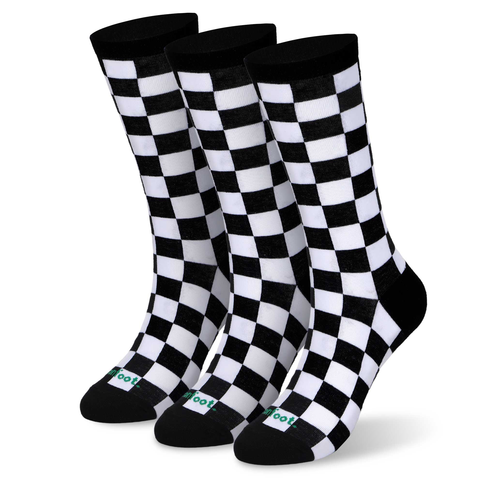 Checker-border Multi Crew 3 Pairs Socks