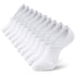 Six pair of white socks.
