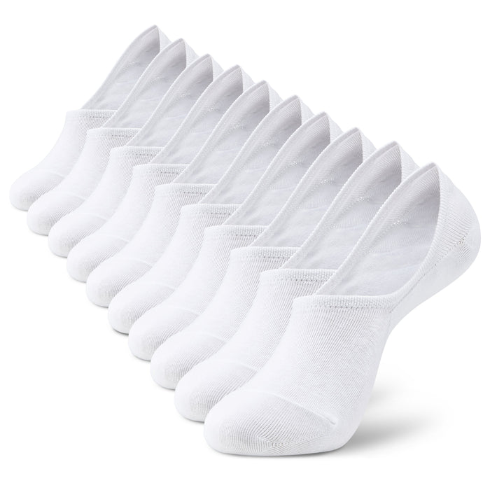 Cotton No Show Socks Non Slip#color_white