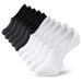Cotton No Show Socks Non Slip#color_white-black-mix