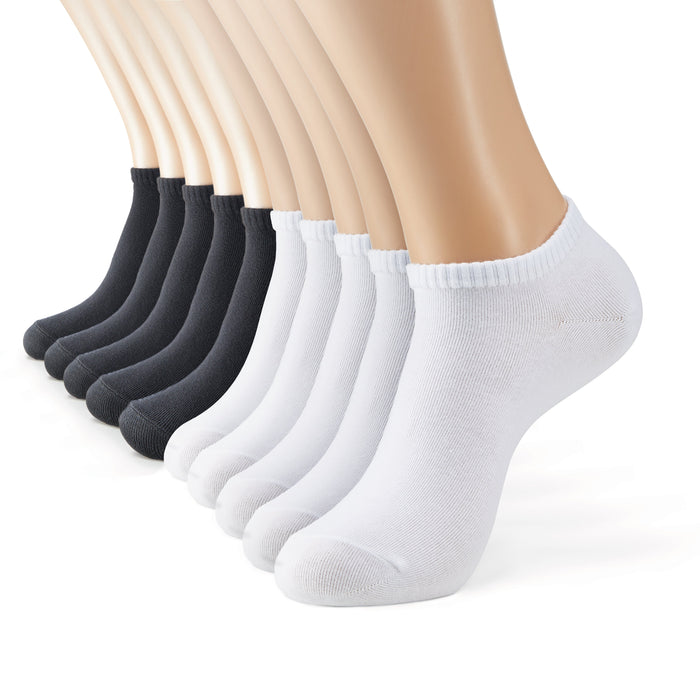low cut ankle socks#color_white-black-mix