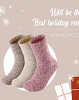 Women's Solid Cozy Slipper 3 Pairs Socks