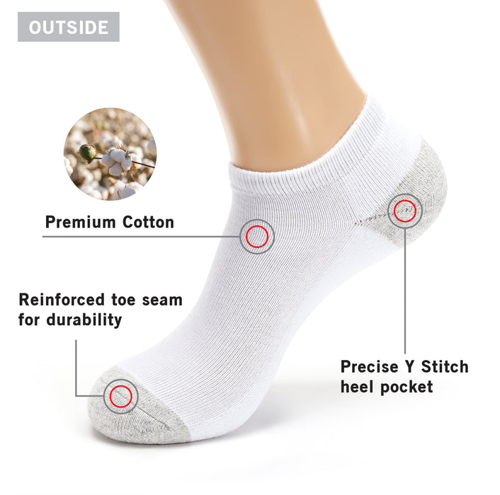 soft cushion comfort ankle socks#color_white