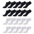 Six pair of black and white socks.