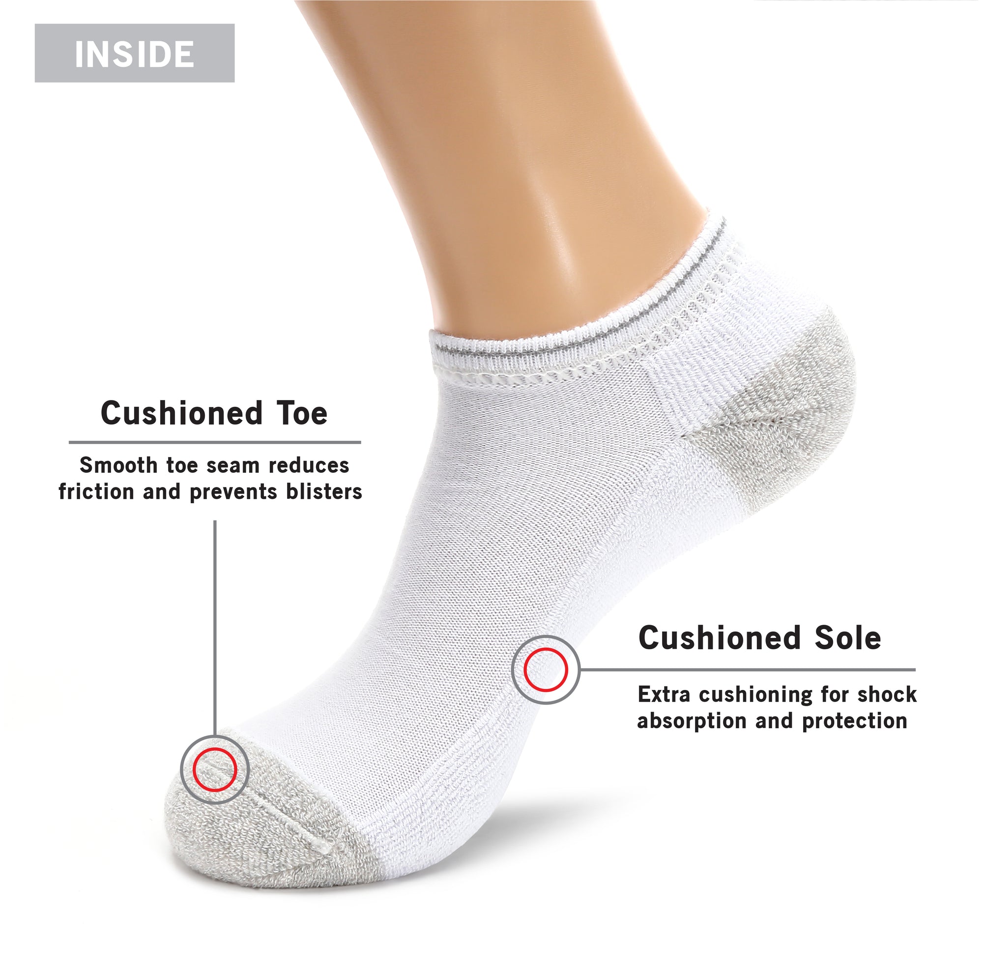 soft cushion comfort ankle socks