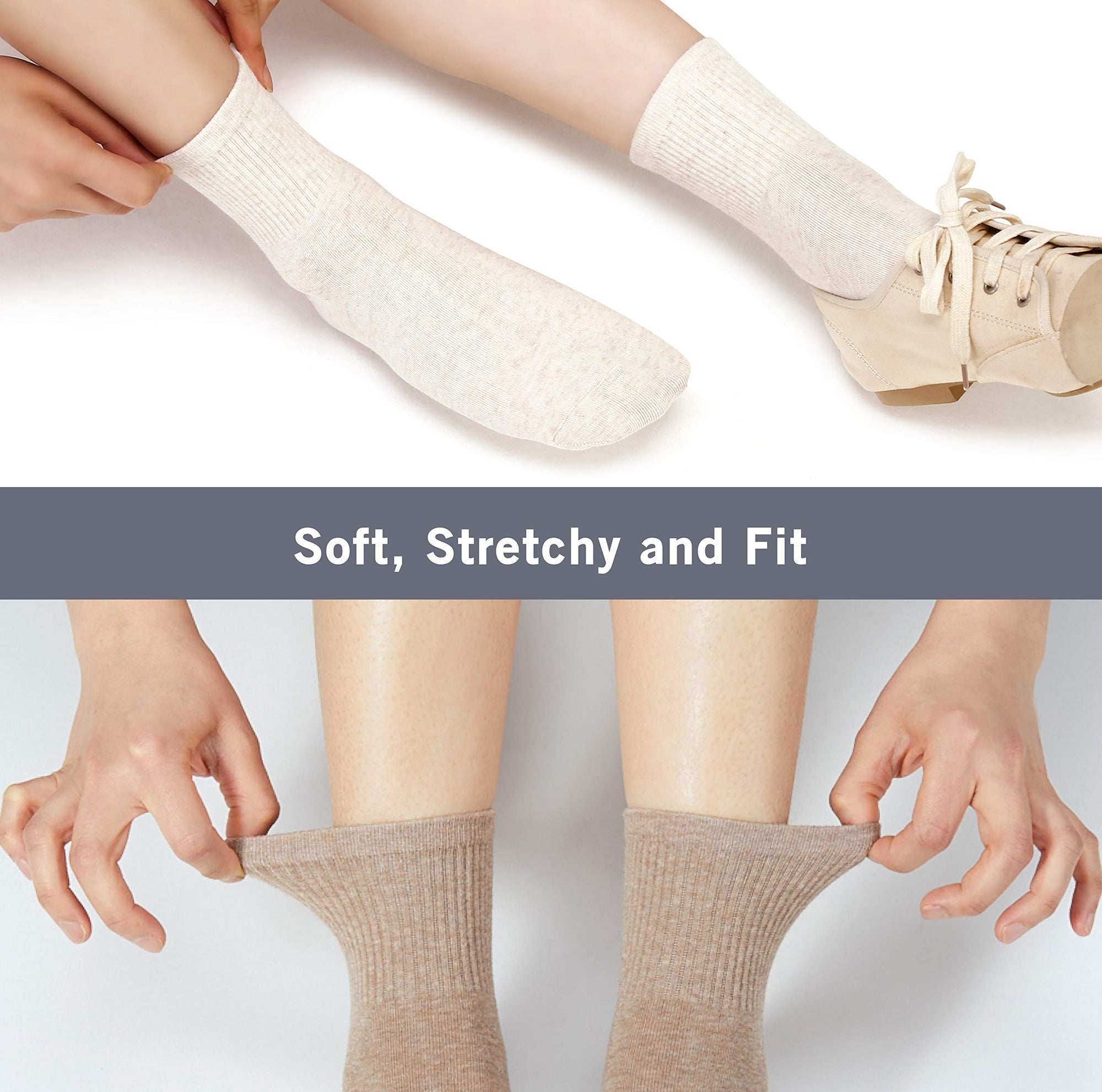 Lightweight Quarter Crew Socks#color_beige-mix