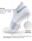running performance cushioned heel tab ankle socks