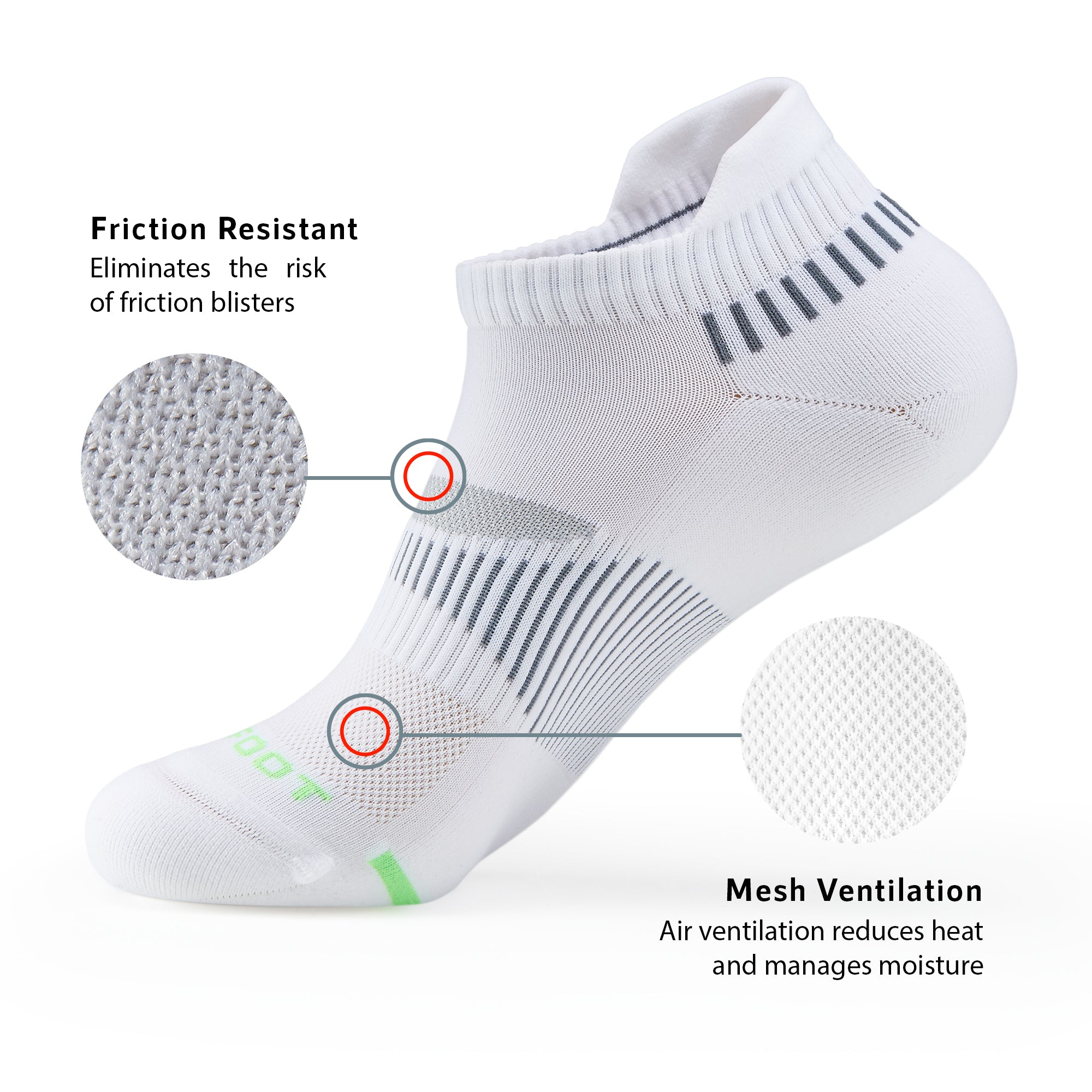 running performance cushioned heel tab ankle socks#color_white-black-mix