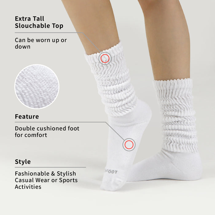 Soft Slouch Extra Long Knee High  4 Pairs Socks
