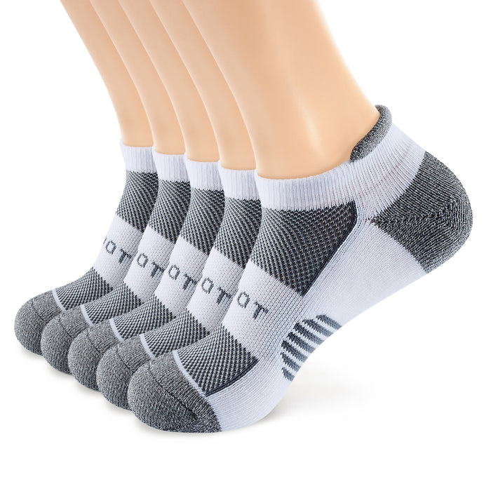 running performance heel tab ankle socks#color_grey-5pairs