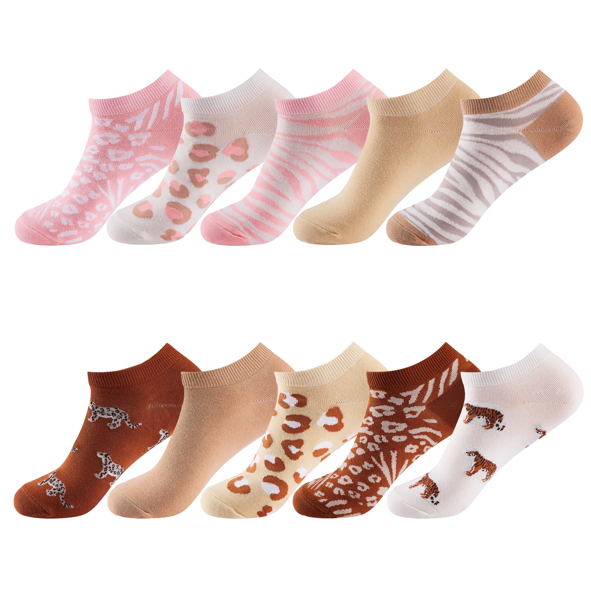 Colorful Patterned Fun Dress Crew Socks#color_leopard