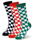 Checker-border Multi Crew 3 Pairs Socks