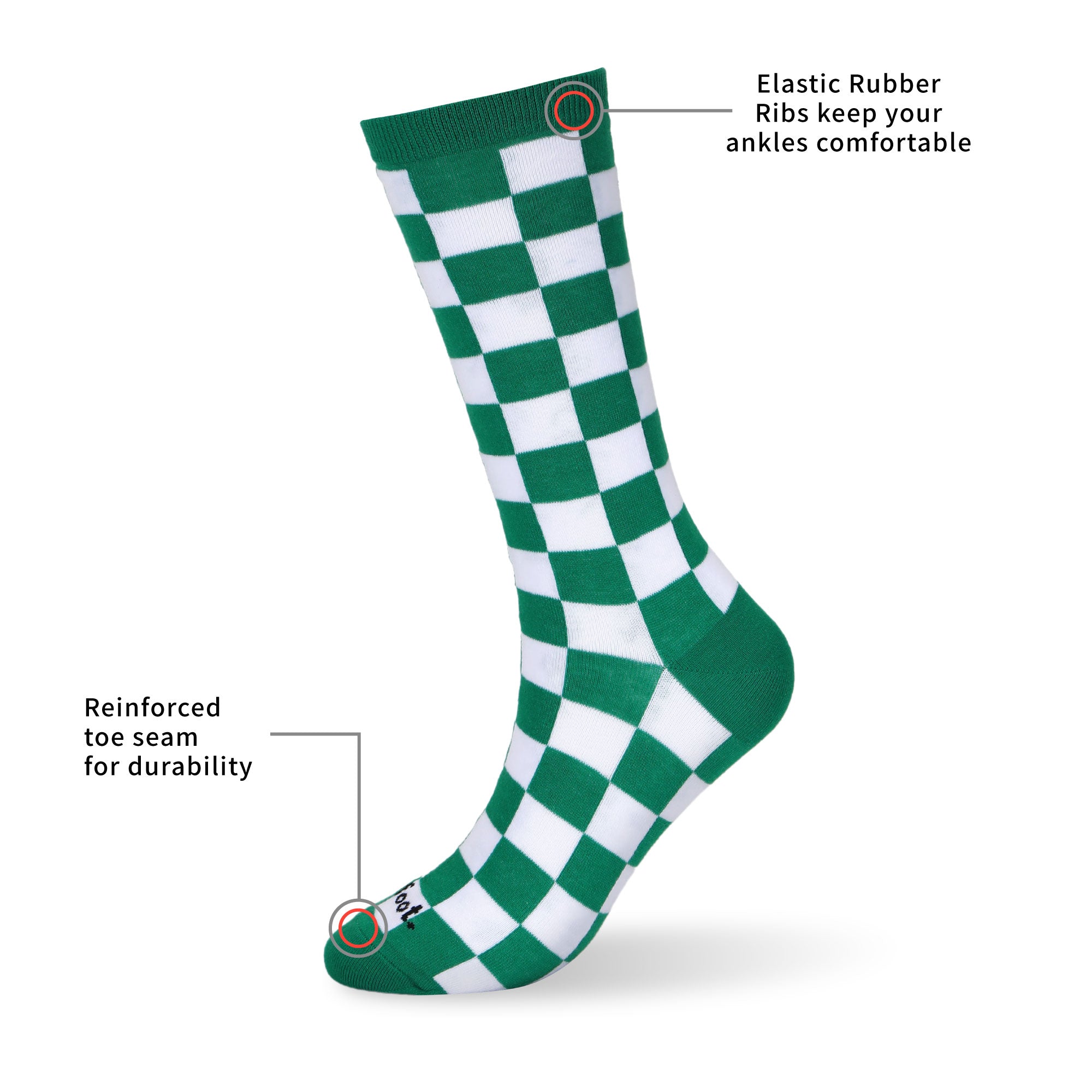 Checker-border Multi Crew 3 Pairs Socks