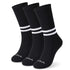 Three pairs of black socks with white stripes - Athletic Cushion Low Stripes Black Crew 3 Pairs Socks.