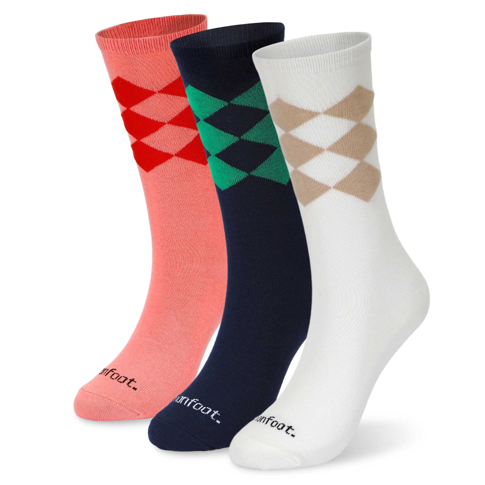 Argyle Multi Crew 3 Pairs Socks