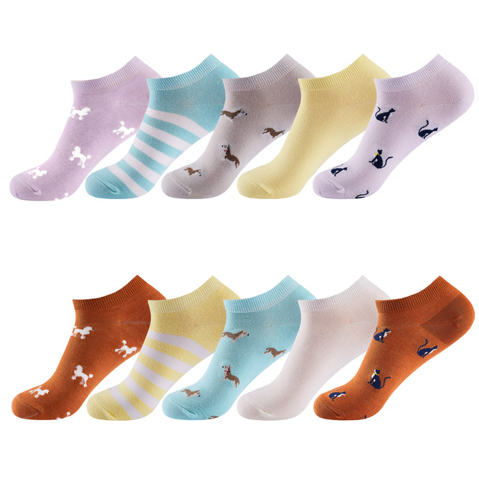 Colorful Patterned Fun Dress Crew Socks#color_pets