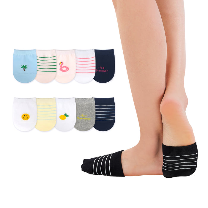 Invisible Fashionable Toe Topper 10 Pairs Mule Socks