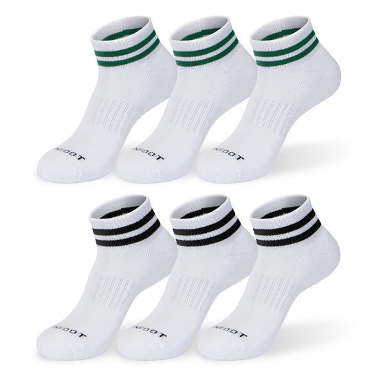 Cushioned Stripe Quarter 6 Pairs Socks