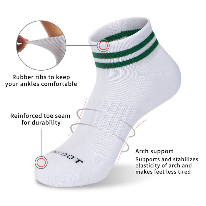 Cushioned Stripe Quarter 6 Pairs Socks