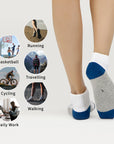 Cushioned Color-block Quarter 6 Pairs Socks