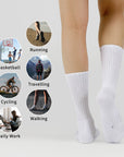 Daily Solid Cushioned Sole Crew 6 Pairs Socks