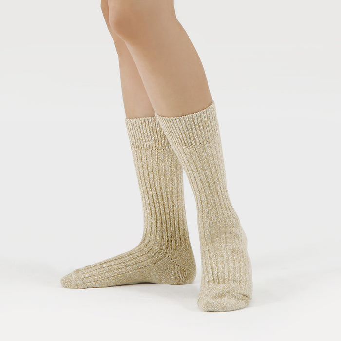 Soft Warm Vintage Knit Cozy Slipper Crew 3 Pairs Socks