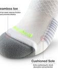 running performance cushioned quater crew socks