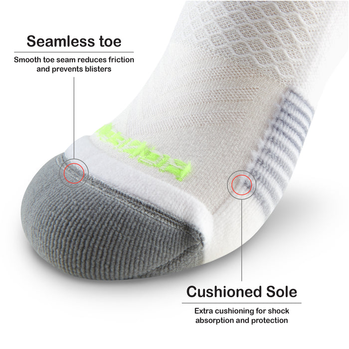 running performance cushioned quater crew socks#color_white