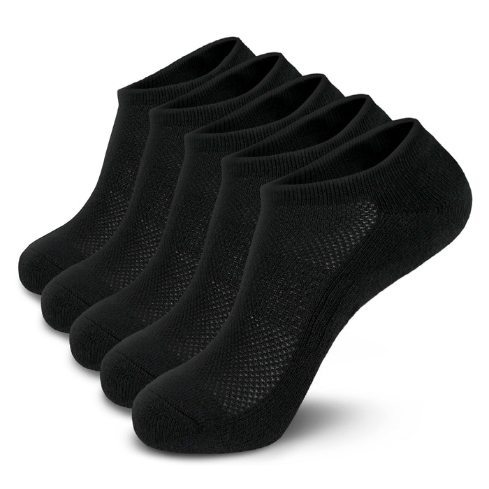 TT Cushion No Show Socks Non Slip#color_black