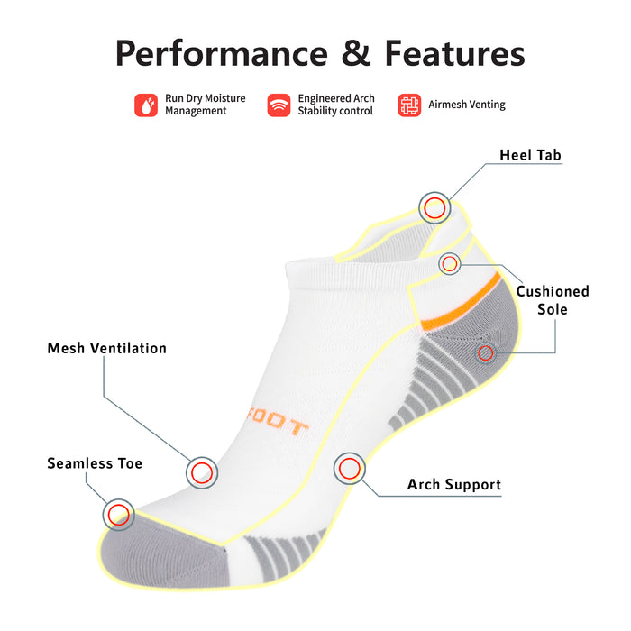 Athletic Silky Dry Ankle Tab 3 Pairs Pickleball Socks