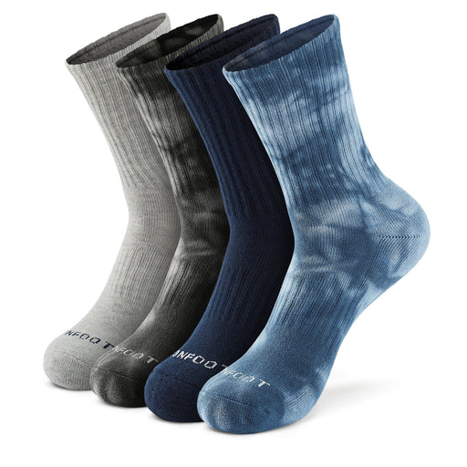 running performance heel tab ankle socks#color_[tie-dye]-multi-blue-(4-pairs)running performance heel tab ankle socks#color_multi-blue