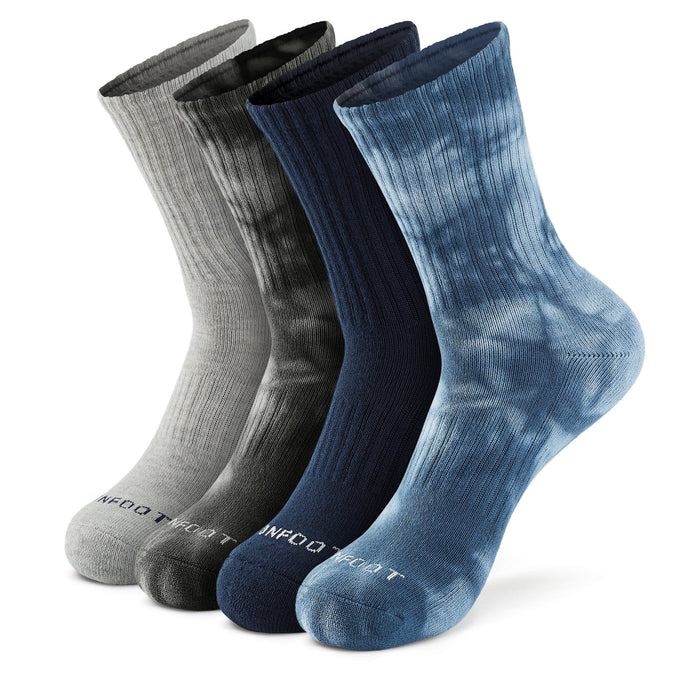 Tie-dye] Athletic Cushion Crew 4 Pairs Socks — Monfoot