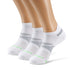 Three pair of white and green socks.